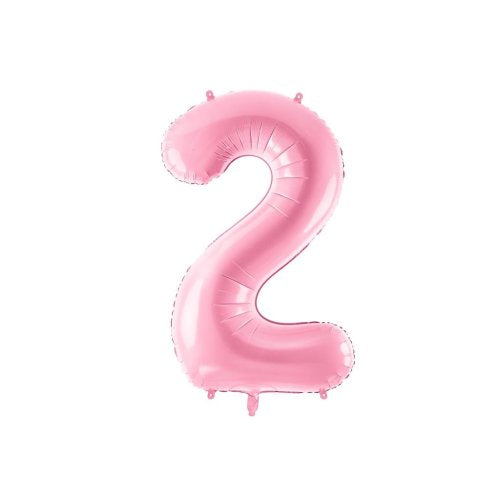 Light pink foil number 2 balloon