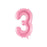 Light pink foil number 3 balloon
