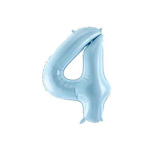 Light blue foil number 4 balloon