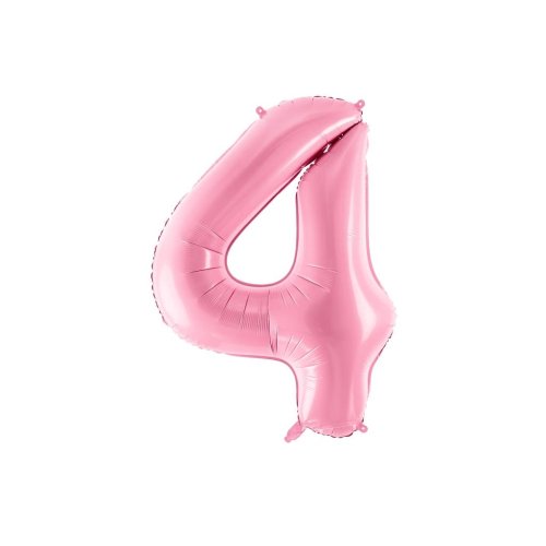 Light pink foil number 4 balloon