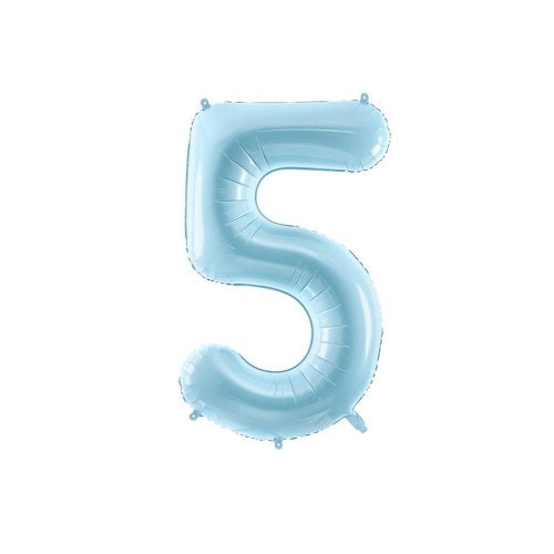 Light blue foil number 5 balloon