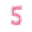 Light pink foil number 5 balloon