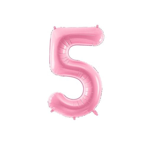 Light pink foil number 5 balloon