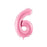 Light pink foil number 6 balloon