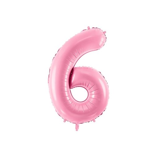 Light pink foil number 6 balloon