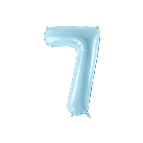 Light blue foil number 7 balloon