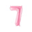 Light pink foil number 7 balloon