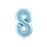 Light blue foil number 8 balloon