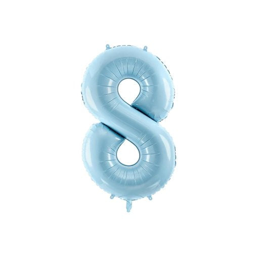 Light blue foil number 8 balloon