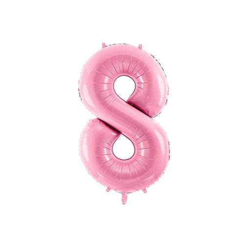 Light pink foil number 8 balloon