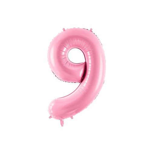 Light pink foil number 9 balloon
