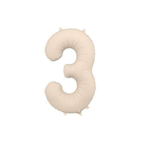 Nude foil number 3 balloon