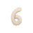 Nude foil number 6 balloon