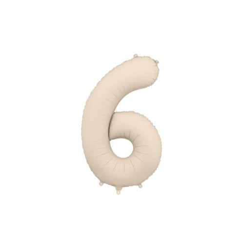 Nude foil number 6 balloon