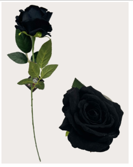 Black Diamond Velvet Single Stem Rose 51cm