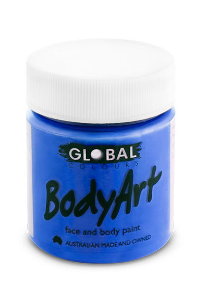 Global Colours BodyArt Deep Blue face and body paint in a 45ml tub with a white lid
