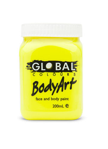Bodyart Face and Body Paint Neon Yellow 200ml