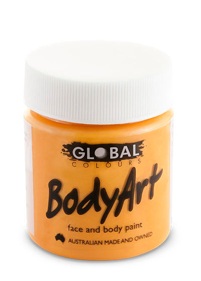 Global Colours BodyArt orange face and body paint in a 45ml tub with a white screw lid