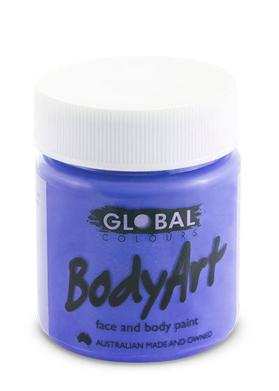 Global Colours BodyArt purple face and body paint in a 45ml tub with a white lid