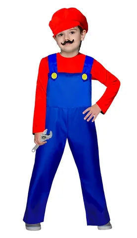 Plumber Boy Mario Kids Costume