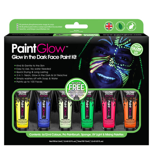 Glow in the Dark Body Face Paint Kit Paint Glow