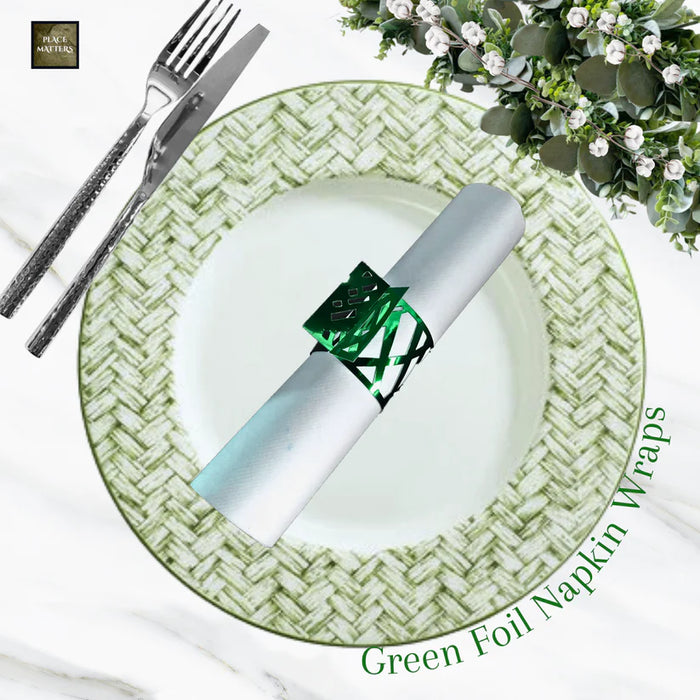 Place Cards Weave Green