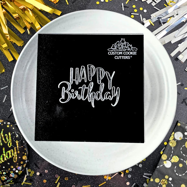 Happy Birthday 3D Raised Debosser