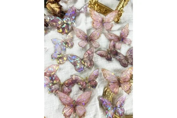 Crystal Purple Butterfly Topper Pack Of 20