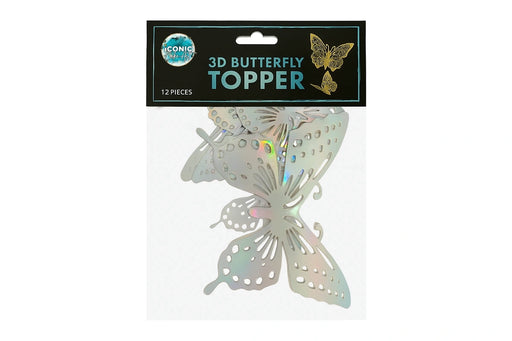 Metallic Rainbow Butterfly Topper Pack Of 20