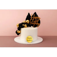 Black and Gold Birthday Topper Set Iconic Cake Art