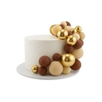 32PCS Earth Tone Gold Ball Topper Set Iconic Cake Art
