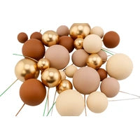 32PCS Earth Tone Gold Ball Topper Set Iconic Cake Art
