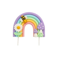 Pastel Rainbow Bee Topper Iconic Cake Art