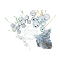 Silver Disco Cake Topper Set Iconic Cake Art
