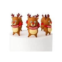 6PCS Cute Reindeer Toppers Iconic Cake Art