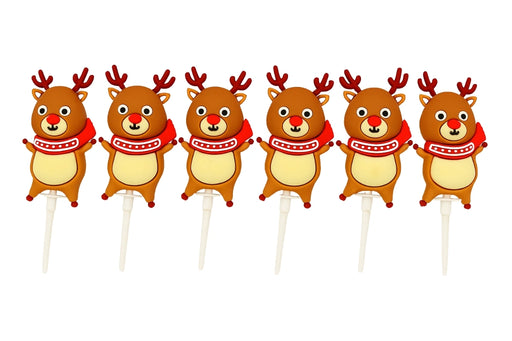 6PCS Cute Reindeer Toppers Iconic Cake Art