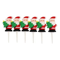 6PCS Festive Santa Toppers Iconic Cake Art