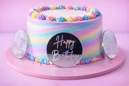 6 PCS Silver Birthday Toppers