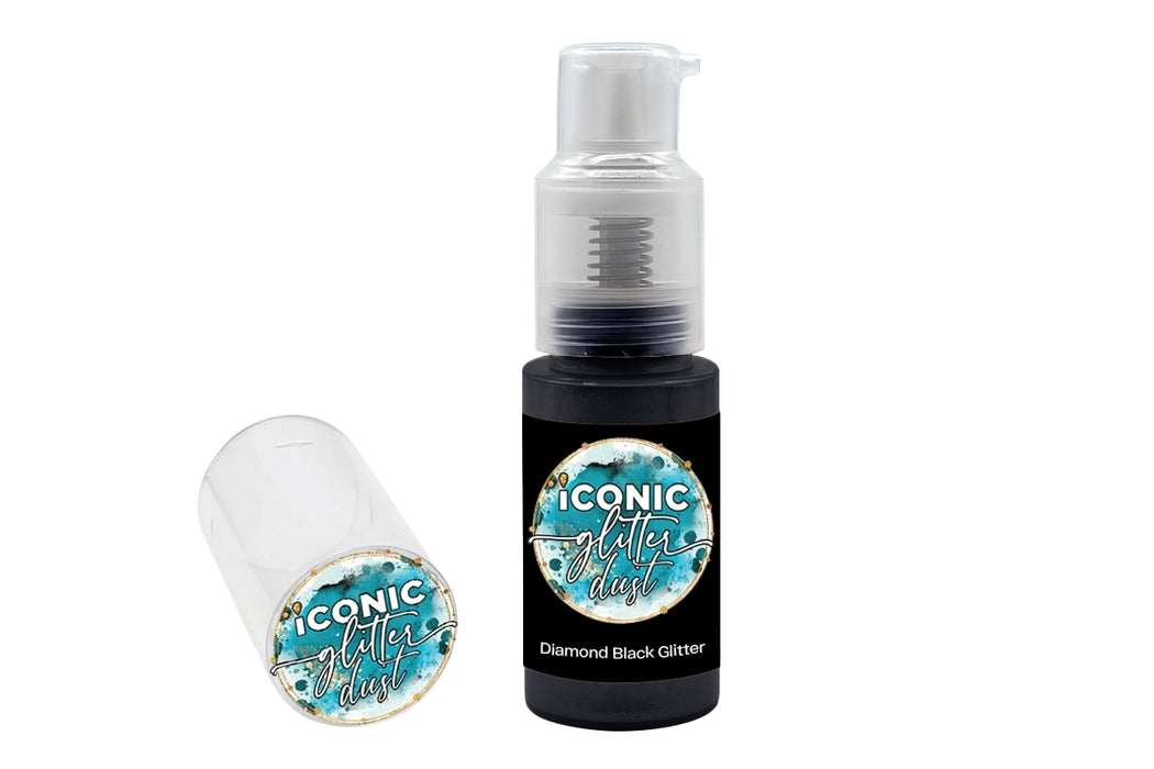 Iconic Diamond Black Puff Glitter Dust Pump 10G