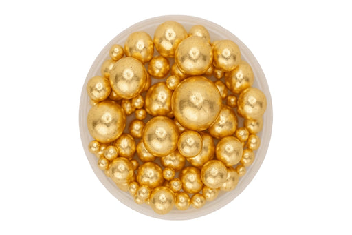 100g Mixed Metallic Gold Pearls Iconic Sprinkles