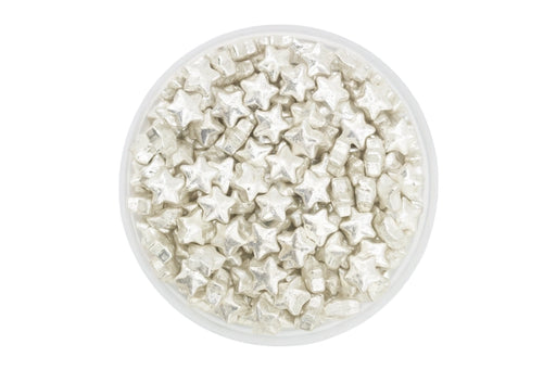 100g Metallic Silver Stars Iconic Sprinkles