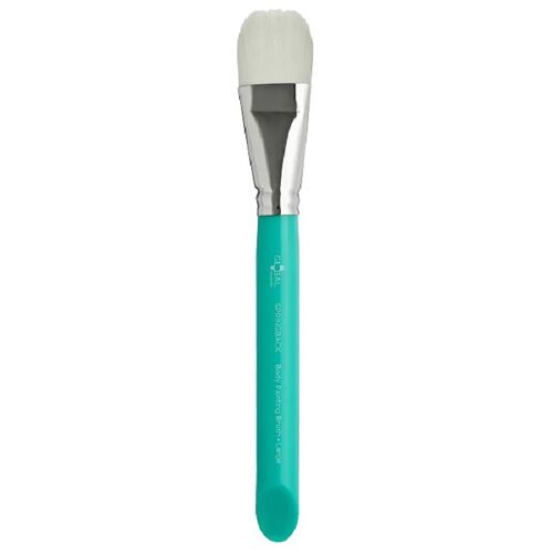 Global Colours Large Body Painting Springback Brush with a turquoise handle and wide white bristles