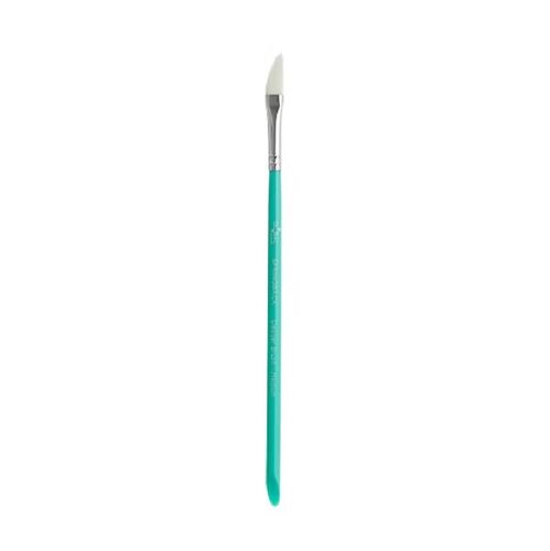 Global Colours Dagger Medium Springback Brush with a turquoise handle and angled white bristles