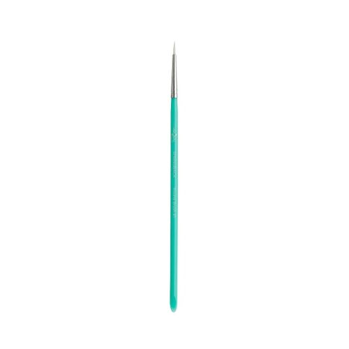 Global Colours Springback Round Brush number 1 with a fine white tip and turquoise handle