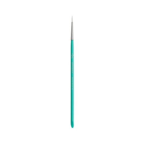 Global Colours Springback Round Brush number 2 with a fine white tip and turquoise handle