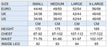 Karnival men’s size chart showing Medium UK 38–40, chest 97–102 cm and waist 81–86 cm