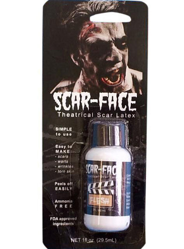 Scar Face Liquid Latex 10Z/29.5ml - Flesh Card