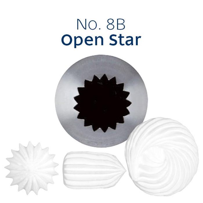 Loyal No.8B Open Star Stainless Steel Piping Tip