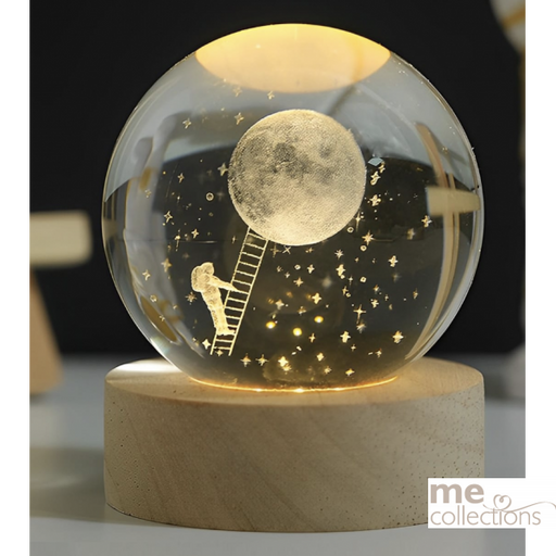 Enchanting Crystal Ball                                       night light, with a 3D image engraved inside - Ladder to the Moon