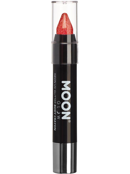 Moon Glow - Neon UV Glitter Body Crayons, Red 3.2g Single